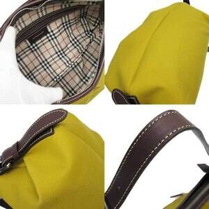 Burberry leather brown dark bag canvas shoulder
